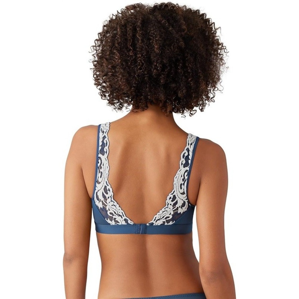 NWT Wacoal S Instant Icon Bralette 810322 DK Blue 117643 - Picture 2 of 2